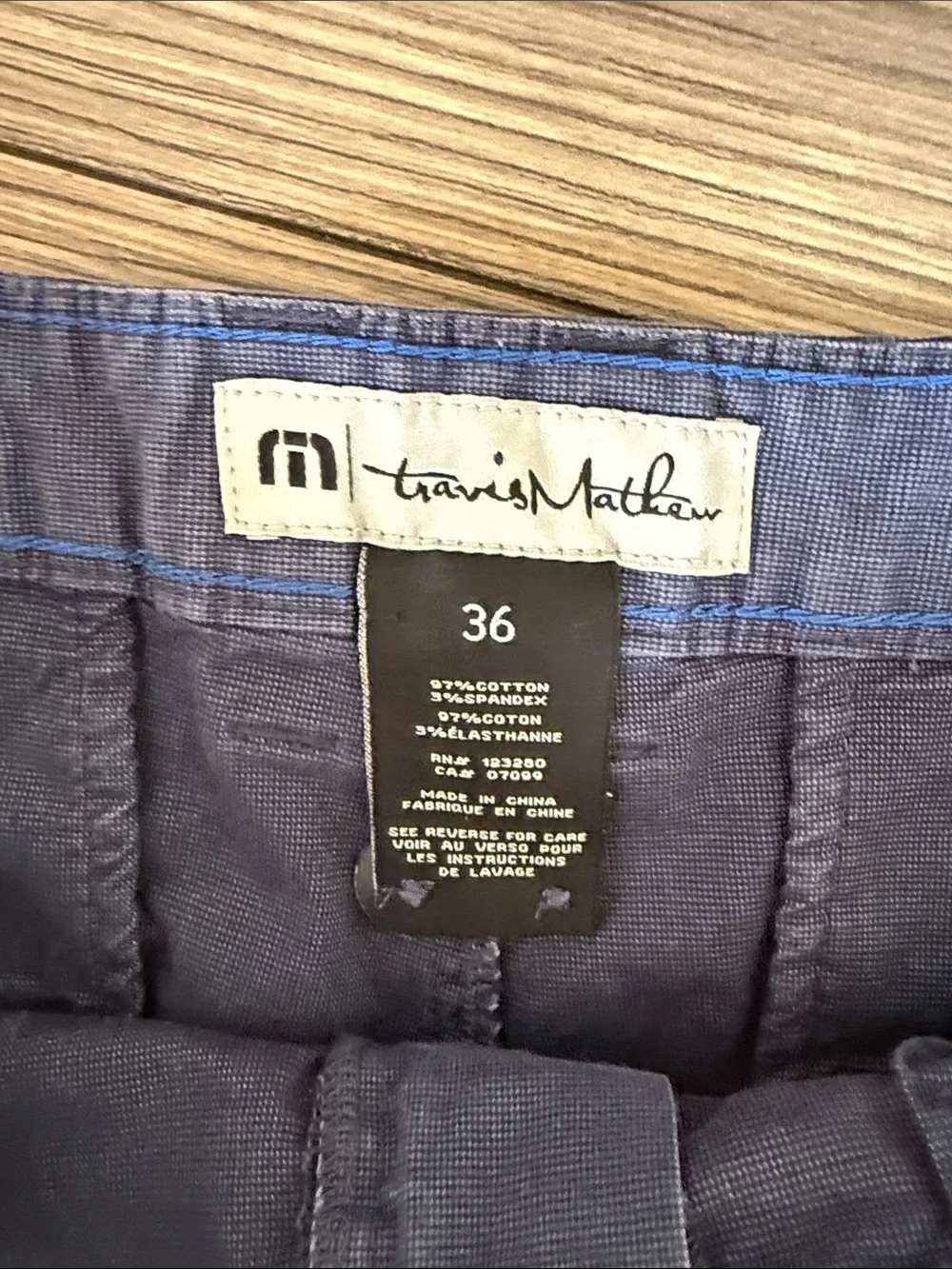 Travis Mathew Men's Navy Flat-Front Chino Shorts